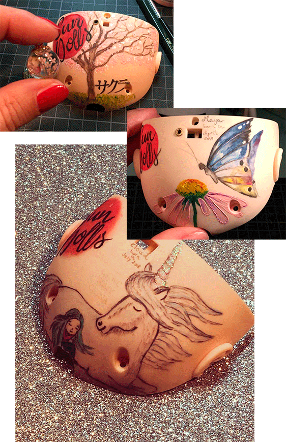 Carcasas decoradas con logotipo SunDolls