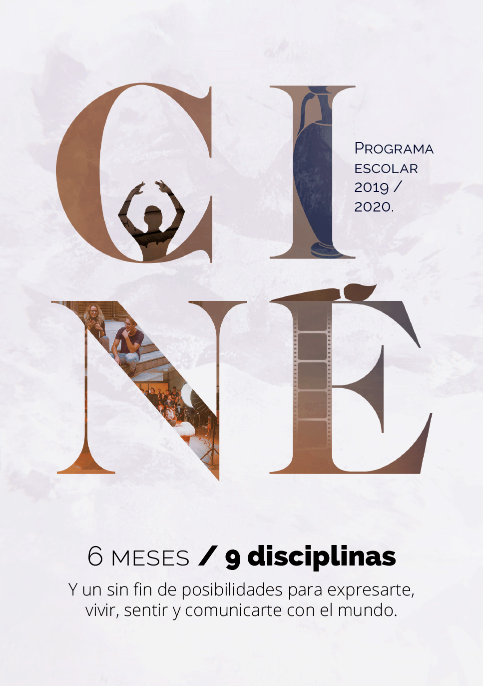 Portada para el díptico del programa escolar Cine+1 de 2019